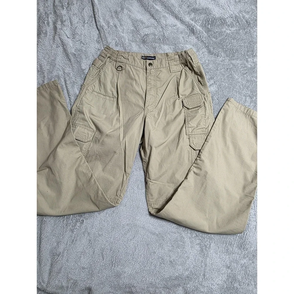 5.11‎ Tactical Series Pants Mens 32 Beige Cargo Ripstop Canvas Utility Workwear